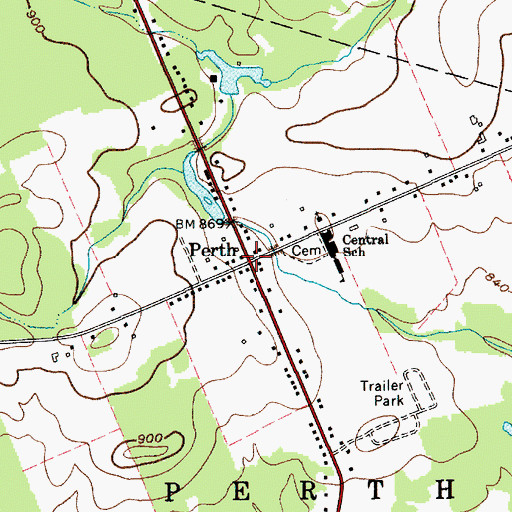 Topographic Map of Perth, NY