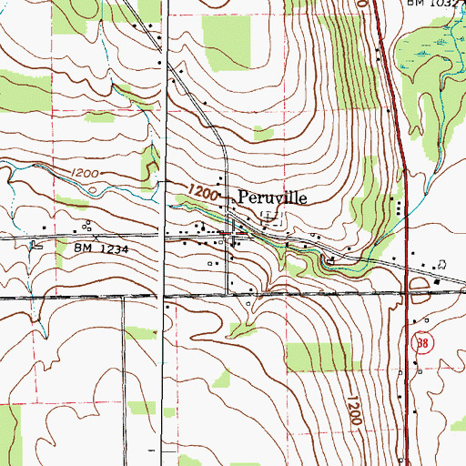 Topographic Map of Peruville, NY