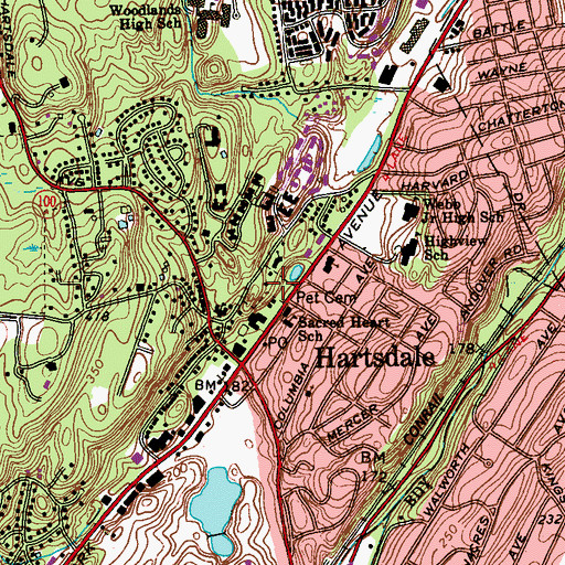 Topographic Map of Pet Cemetery, NY