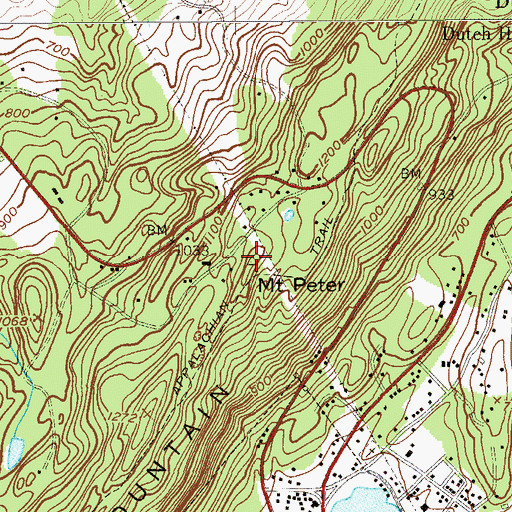 Topographic Map of Mount Peter, NY