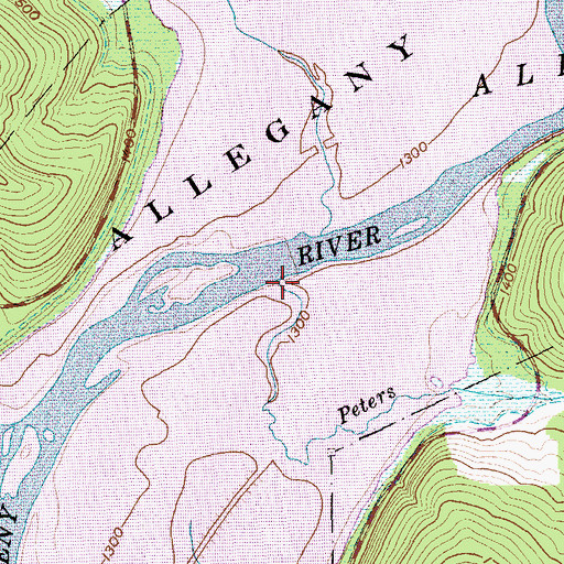 Topographic Map of Peters Creek, NY