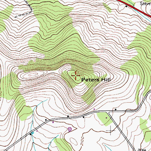 Topographic Map of Peters Hill, NY
