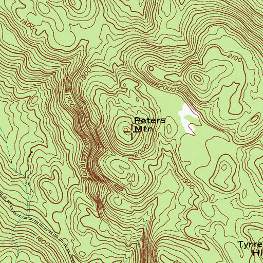 Topographic Map of Peters Mountain, NY