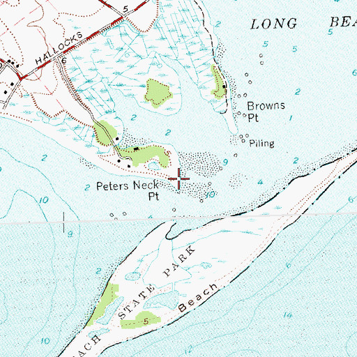 Topographic Map of Peters Neck Point, NY