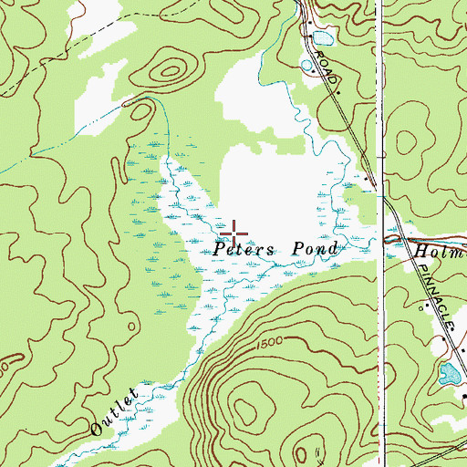 Topographic Map of Peters Pond, NY