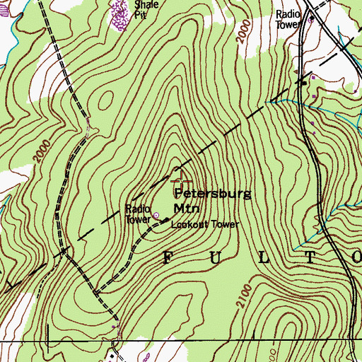 Topographic Map of Petersburg Mountain, NY