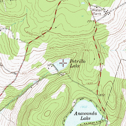 Topographic Map of Petrillo Lake, NY