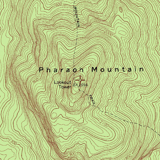 Topographic Map of Pharaoh Mountain, NY