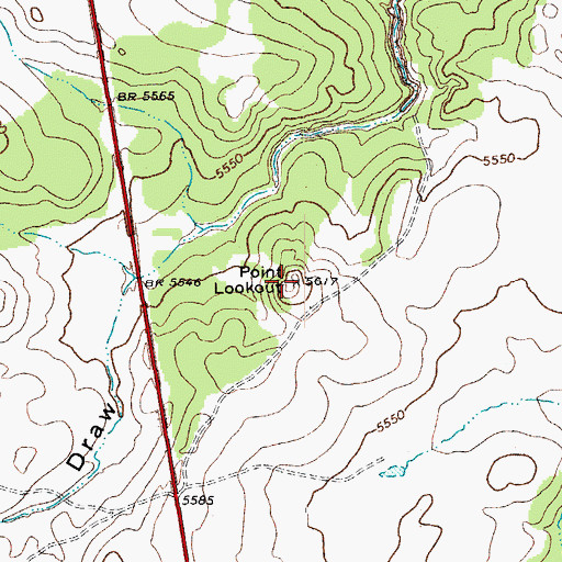 Topographic Map of Point Lookout, AZ