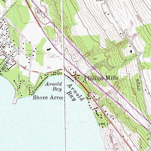 Topographic Map of Phillips Mills, NY