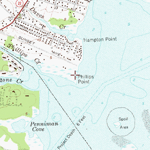 Topographic Map of Phillips Point, NY