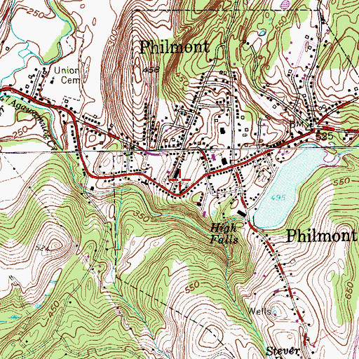 Topographic Map of Philmont, NY