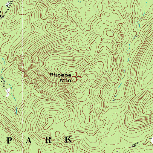 Topographic Map of Phoebe Mountain, NY