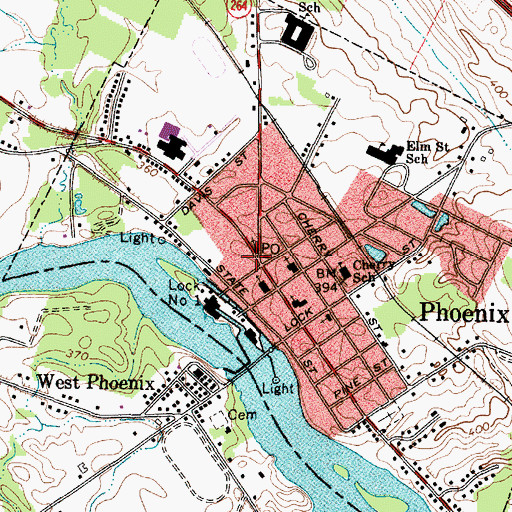 Topographic Map of Phoenix, NY