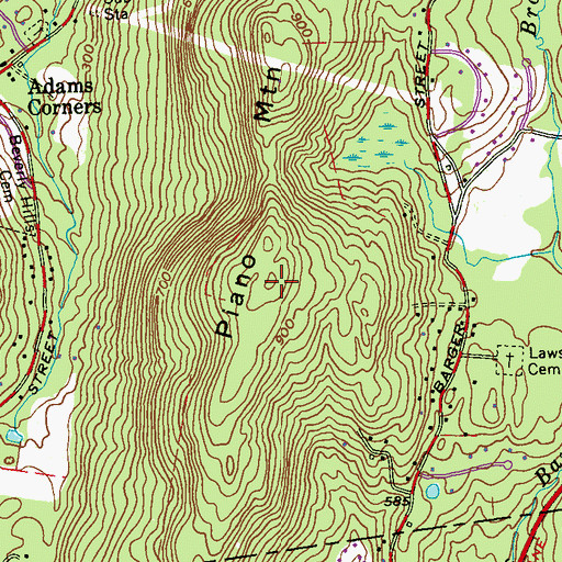 Topographic Map of Piano Mountain, NY
