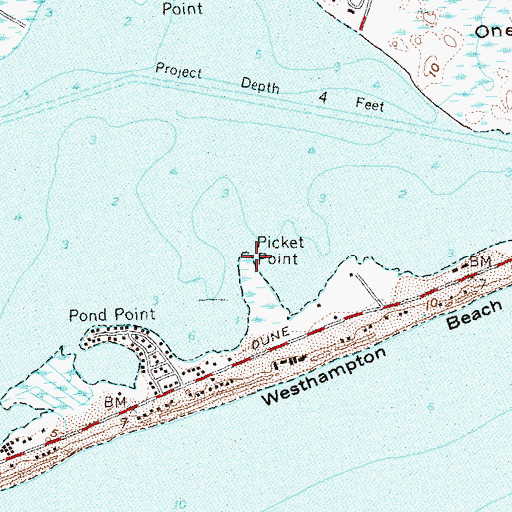 Topographic Map of Picket Point, NY
