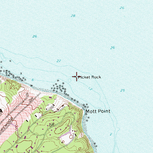 Topographic Map of Picket Rock, NY