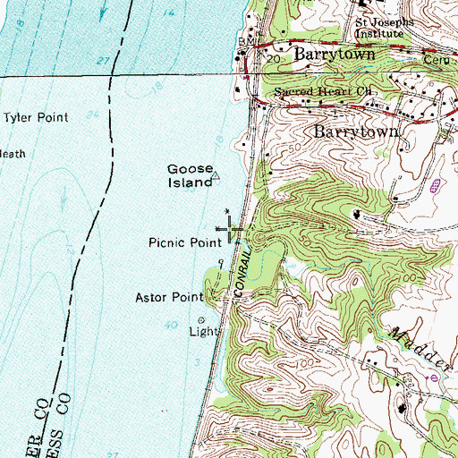 Topographic Map of Picnic Point, NY
