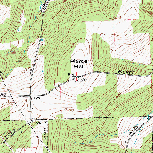 Topographic Map of Pierce Hill, NY