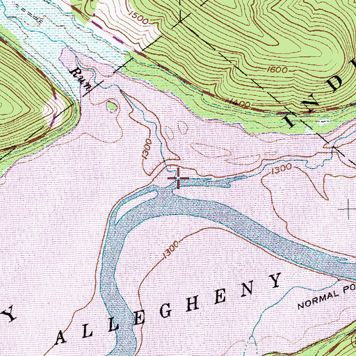 Topographic Map of Pierce Run, NY