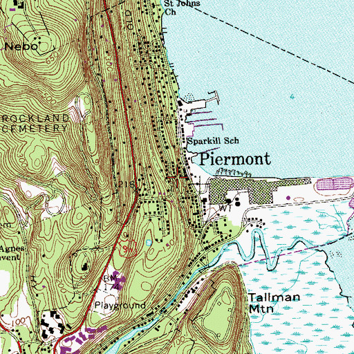 Topographic Map of Piermont, NY