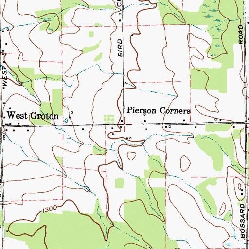 Topographic Map of Pierson Corners, NY