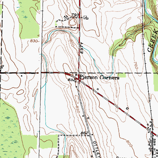 Topographic Map of Pierson Corners, NY