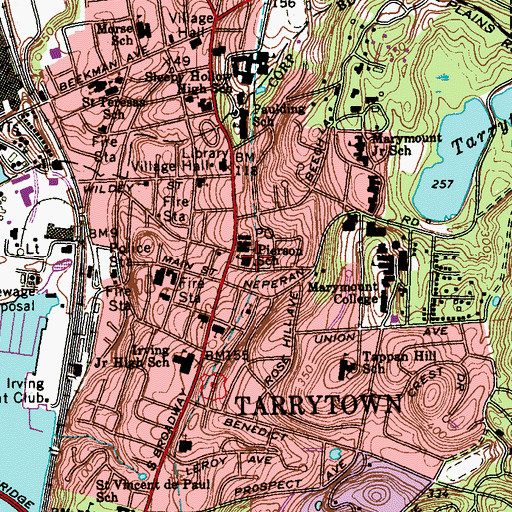 Topographic Map of Pierson School, NY