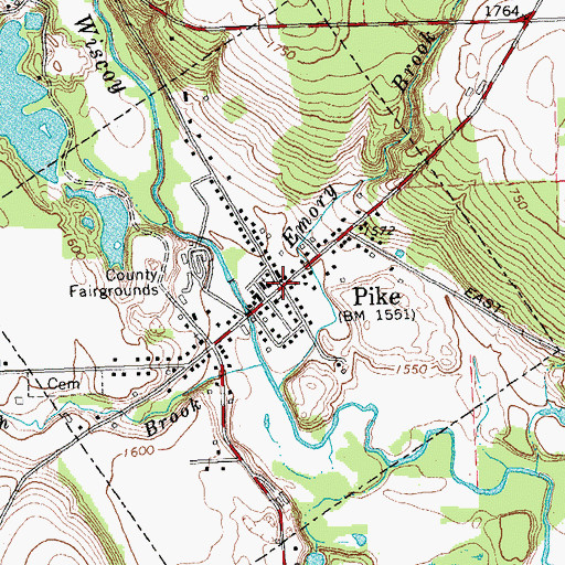 Topographic Map of Pike, NY