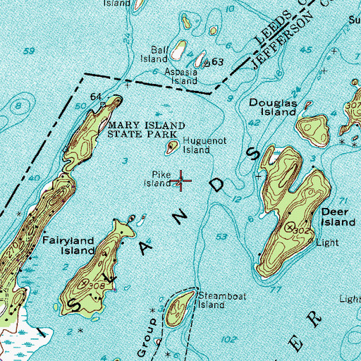 Topographic Map of Pike Island, NY