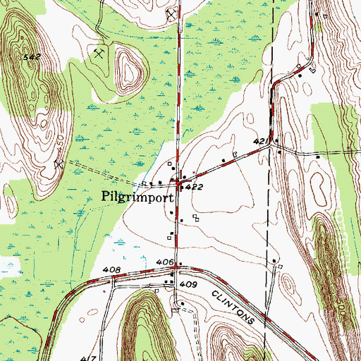 Topographic Map of Pilgrimport, NY