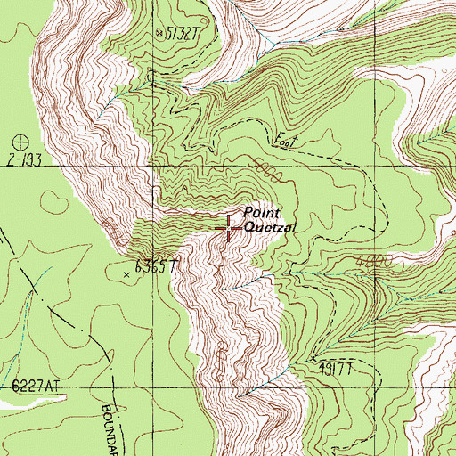 Topographic Map of Point Quetzal, AZ
