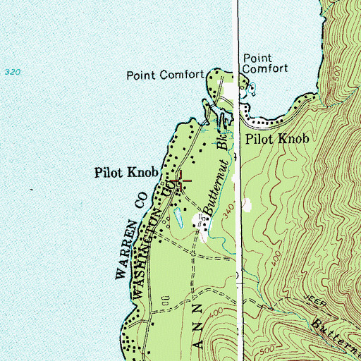 Topographic Map of Pilot Knob, NY