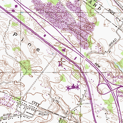 Topographic Map of Pine Bush, NY