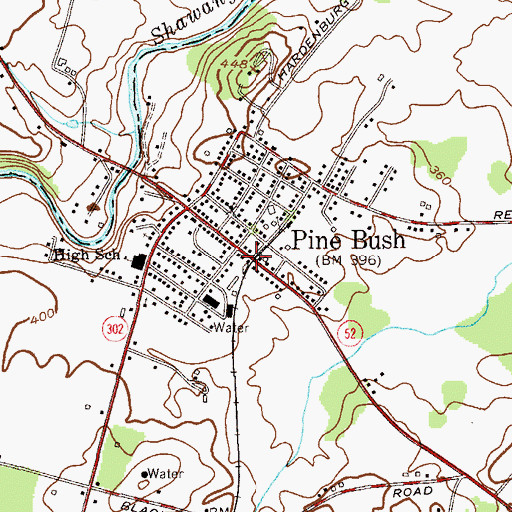 Topographic Map of Pine Bush, NY