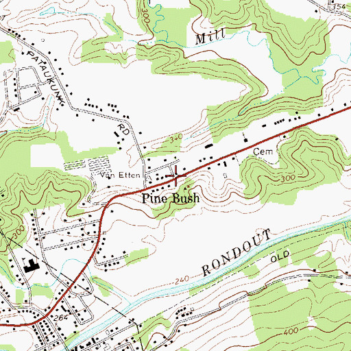 Topographic Map of Pine Bush, NY
