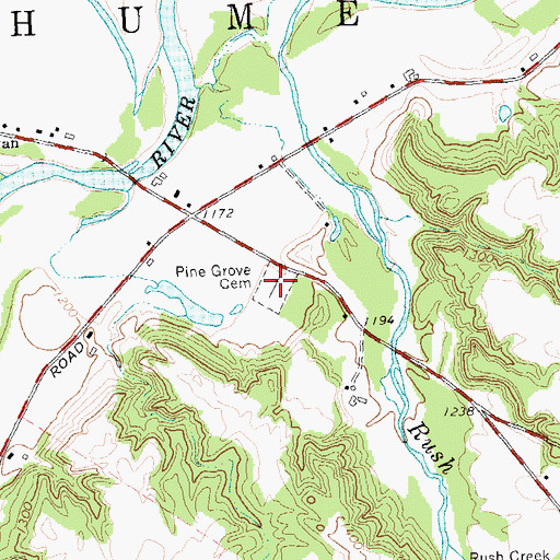 Topographic Map of Pine Grove Cemetery, NY