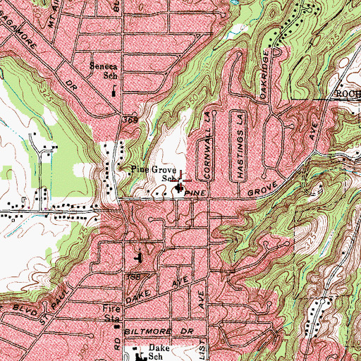 Topographic Map of Pine Grove School, NY