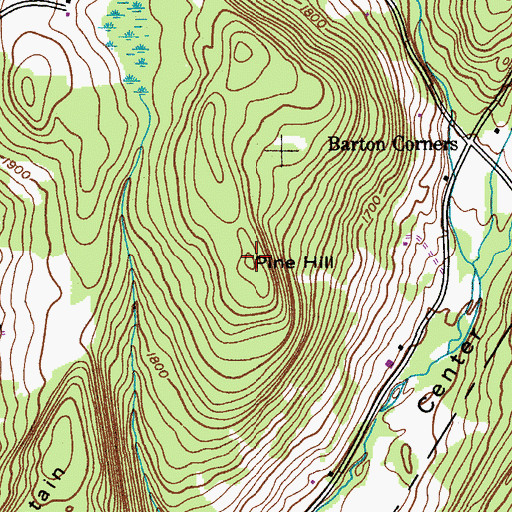 Topographic Map of Pine Hill, NY
