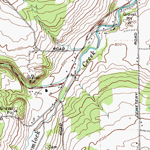 Topographic Map of Pine Hollow Creek, NY