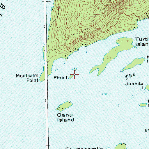 Topographic Map of Pine Island, NY