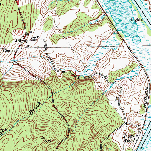 Topographic Map of Pine Lake Brook, NY