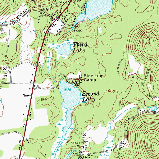 Topographic Map of Pine Log Camp, NY