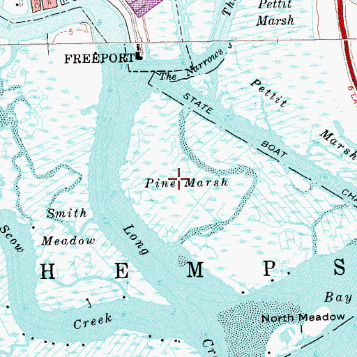 Topographic Map of Pine Marsh, NY
