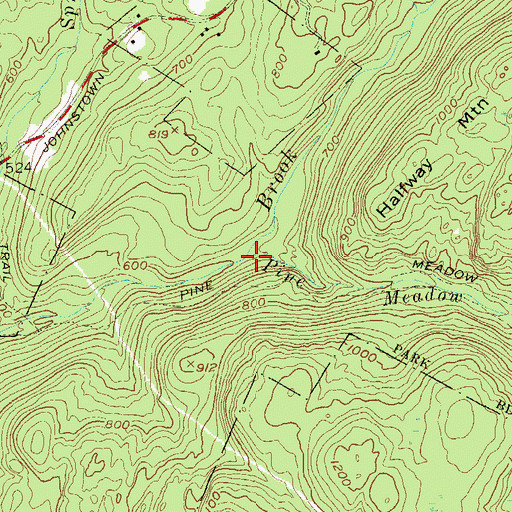 Topographic Map of Pine Meadow Brook, NY