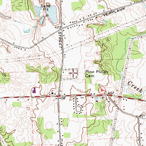 Topographic Map of Pine Plains Cemetery, NY