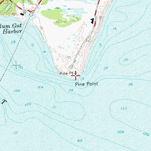 Topographic Map of Pine Point, NY