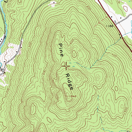 Topographic Map of Pine Ridge, NY