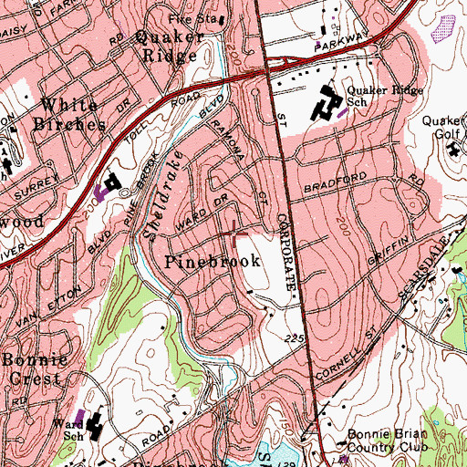 Topographic Map of Pinebrook, NY