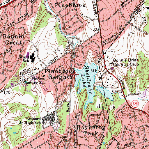 Topographic Map of Pinebrook Heights, NY